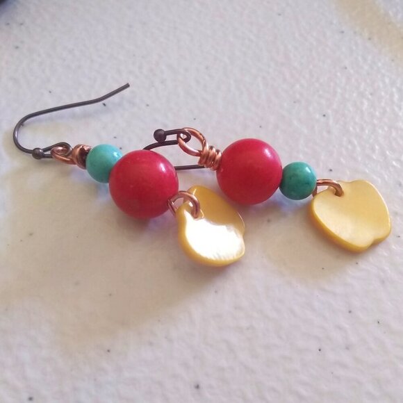 🍂🍁🍃 3/$25! Happy + Playful Apple Earrings 4 All Ages! Upbeat Summer Colors! - Picture 3 of 7